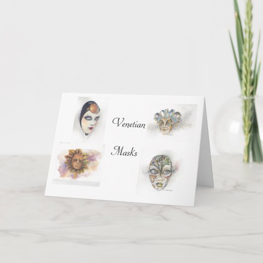 Venetiaanse maskers Notecards door Mary Dunham Wal Kaart (Voorkant)