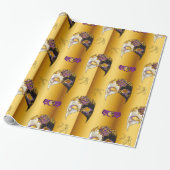 Venetiaanse maskers Paarse juwelen Carnivale Gold Cadeaupapier (Uitgerold)