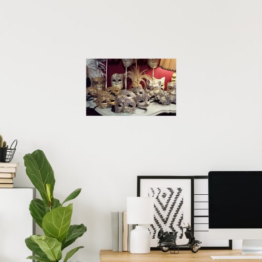 Venetiaanse maskers poster (Thuiskantoor)