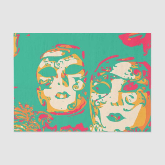 Venetiaanse maskers tissuepapier (Voorkant)