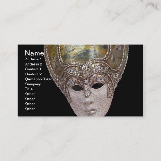 Venetiaanse maskers Visitekaartje (Voorkant)