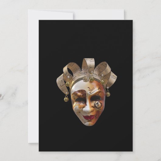 Venetiaanse maskeruitnodiging kaart (Voorkant)