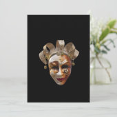 Venetiaanse maskeruitnodiging kaart (Staand voorkant)
