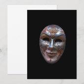 Venetiaanse maskeruitnodiging kaart (Voorkant / Achterkant)