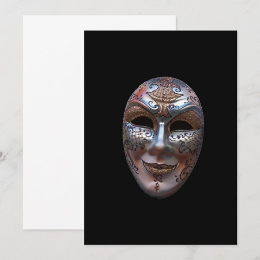 Venetiaanse maskeruitnodiging kaart (Voorkant / Achterkant)