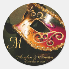 Venetiaanse Masquerade Elegante Monogram Sticker