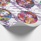 VENETIAANSE MASQUERADE MARDI GRAS MASKERS Verjaard Cadeaupapier (Hoek)