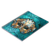 Venetiaanse Masquerade Masker op turquoise grond Notitieboek (Linkerzijde)