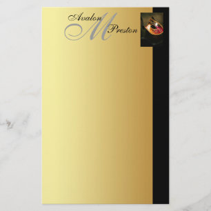 Venetiaanse Masquerade Monogram Huwelijk Briefpapi Briefpapier