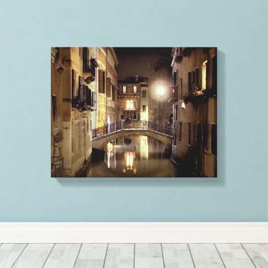 VENETIAANSE NOCTURNE Kleine stretched canvas Print (Insitu (Houten vloer))