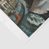 Venetiaanse schoonheid op het balkon tissuepapier (Detail)