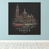 Venetiaanse Silhouet Canvas Afdruk (Insitu (Houten vloer))