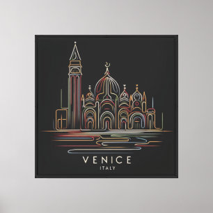 Venetiaanse Silhouet Canvas Afdruk