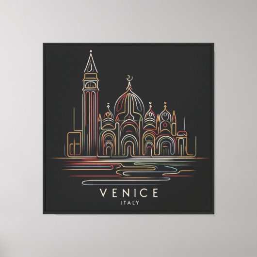 Venetiaanse Silhouet Canvas Afdruk (Voorkant)