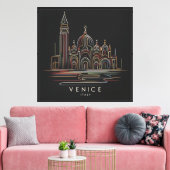 Venetiaanse Silhouet Canvas Afdruk (Insitu (Woonkamer))