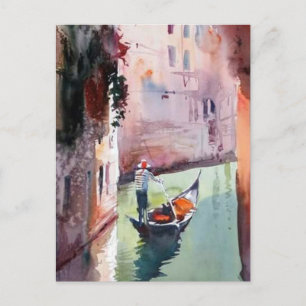 Venetiaanse stijl Canvas, gondolier, gondola Briefkaart