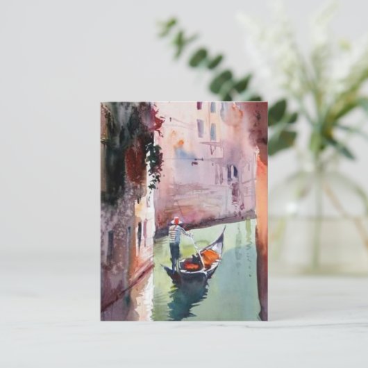Venetiaanse stijl Canvas, gondolier, gondola Briefkaart (Staand voorkant)