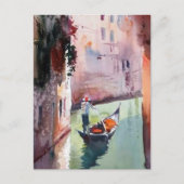 Venetiaanse stijl Canvas, gondolier, gondola Briefkaart (Voorkant)