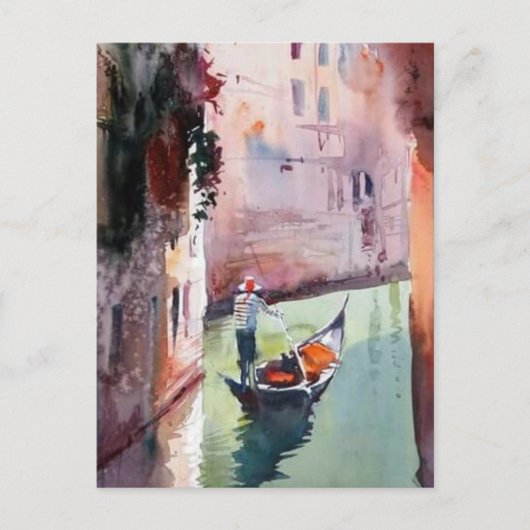 Venetiaanse stijl Canvas, gondolier, gondola Briefkaart (Voorkant)