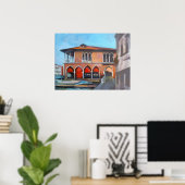Venetiaanse vismarkt schilderij poster (Thuiskantoor)