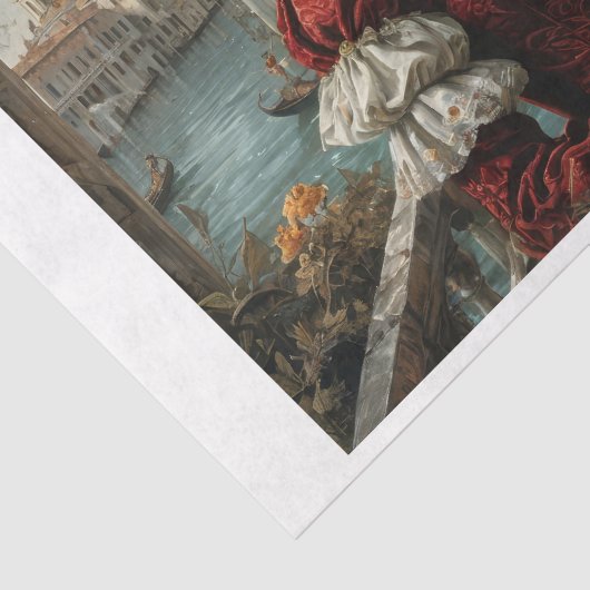 Venetiaanse vrouw in weelderige renaissance jurk tissuepapier (Detail)