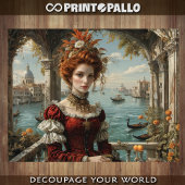 Venetiaanse vrouw in weelderige renaissance jurk tissuepapier