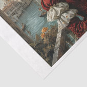 Venetiaanse vrouw in weelderige renaissancemode tissuepapier (Detail)