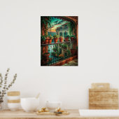 Venetian Balcony Sunset Canal View Art Poster (Keuken)