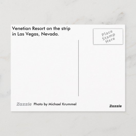 VENETIAN BRIEFKAART (Achterkant)