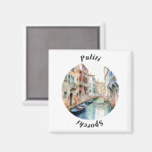 Venetian Canal Italiaanse schone / vuile vaatwasse Magneet (Voorkant / Achterkant)