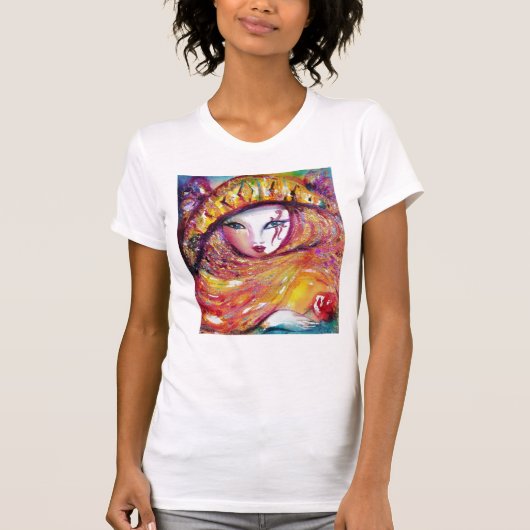 VENETIAN CARNIVAL MASK IN GEEL Masquerade T-shirt (Voorkant)