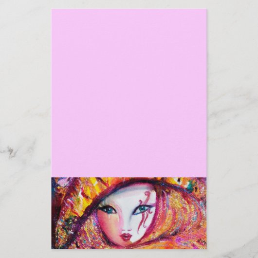 VENETIAN CARNIVAL MASK IN GOLD YELLOW BRIEFPAPIER (Voorkant)