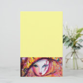 VENETIAN CARNIVAL MASK IN GOLD YELLOW BRIEFPAPIER (Staand voorkant)