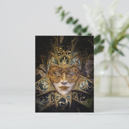 Venetian Carnival Masker Briefkaart (Staand voorkant)