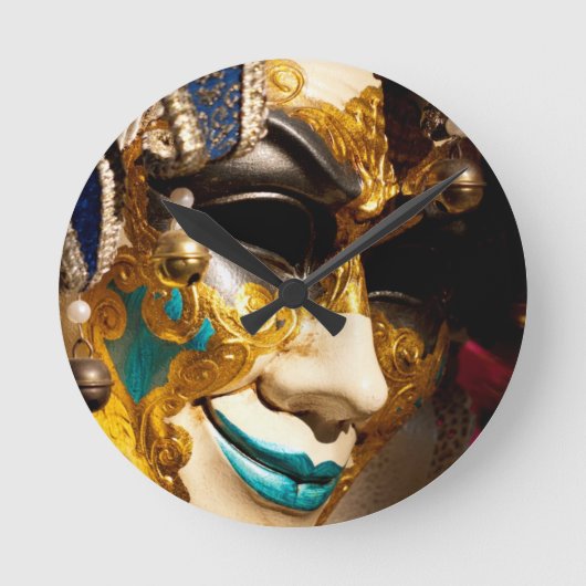 Venetian Costume Mask for Carnival Ronde Klok (Voorkant)