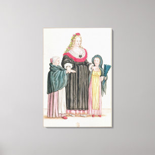 Venetian Courtesan Canvas Afdruk