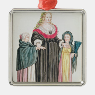 Venetian Courtesan Metalen Ornament