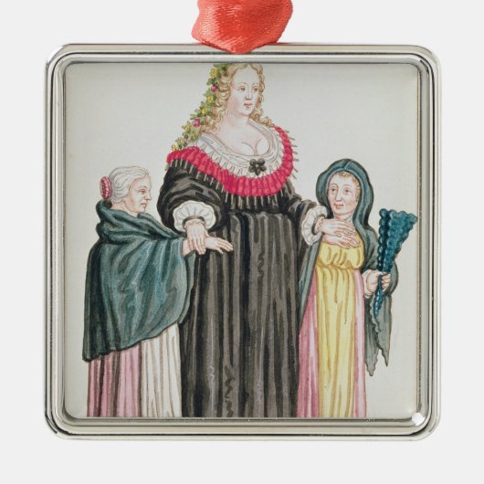 Venetian Courtesan Metalen Ornament (Voorkant)