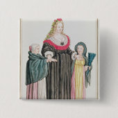 Venetian Courtesan Vierkante Button 5,1 Cm (Voorkant)