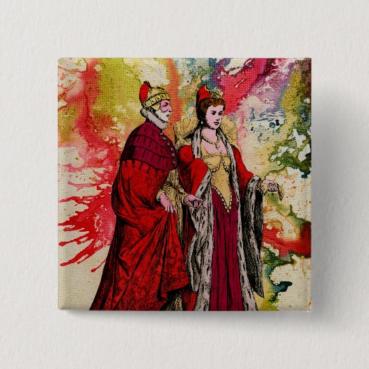 Venetian Doge en Dogeressa door Michael Moffa Vierkante Button 5,1 Cm (Voorkant)