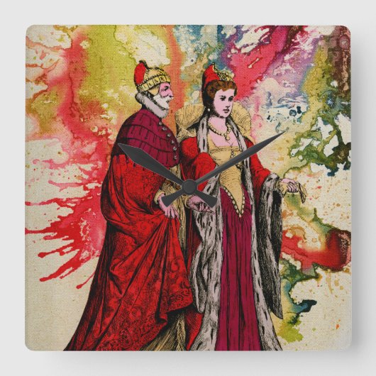 Venetian Doge en Dogeressa door Michael Moffa Vierkante Klok (Voorkant)