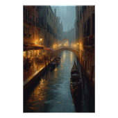 Venetian Glow – Rainy Night Lights and Reflections Perfect Poster (Voorkant)