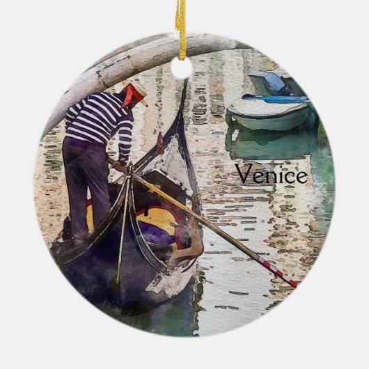 Venetian Gondola Venice Italië Canal Keramisch Ornament (Achterkant)