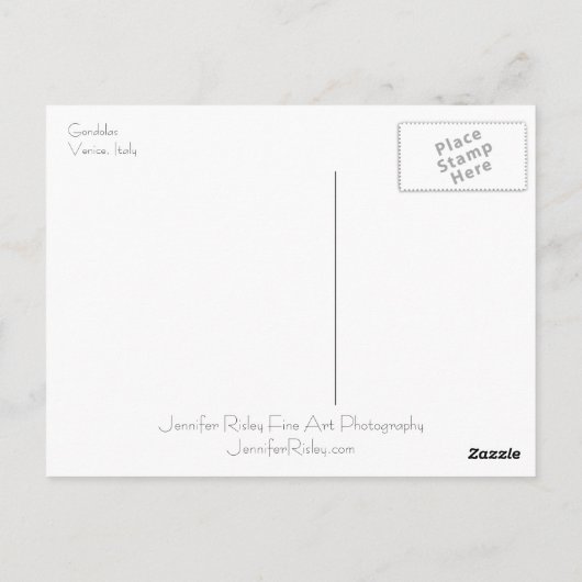 Venetian Gondolas Briefkaart (Achterkant)