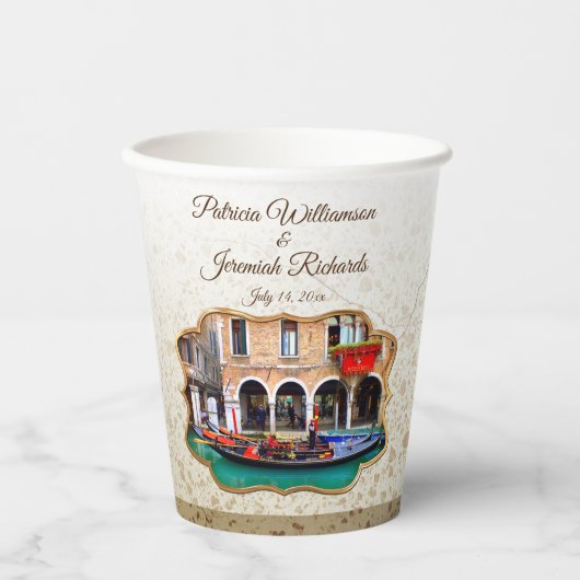 Venetian Gondolas Papieren Bekers (Voorkant)