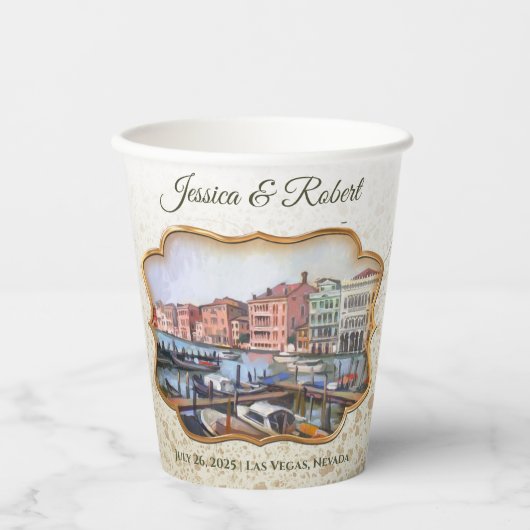 Venetian Gondolas Papieren Bekers (Voorkant)