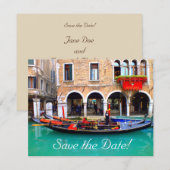 Venetian Gondolas Save-the-Date Kaarten (Voorkant / Achterkant)