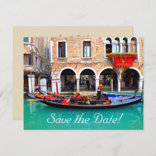 Venetian Gondolas Save-the-Date Kaarten