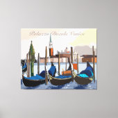 Venetian Gondolas van Palazzo Ducale Venice Canvas Afdruk (Voorkant)