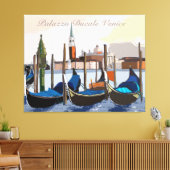 Venetian Gondolas van Palazzo Ducale Venice Canvas Afdruk (Insitu (Woonkamer))